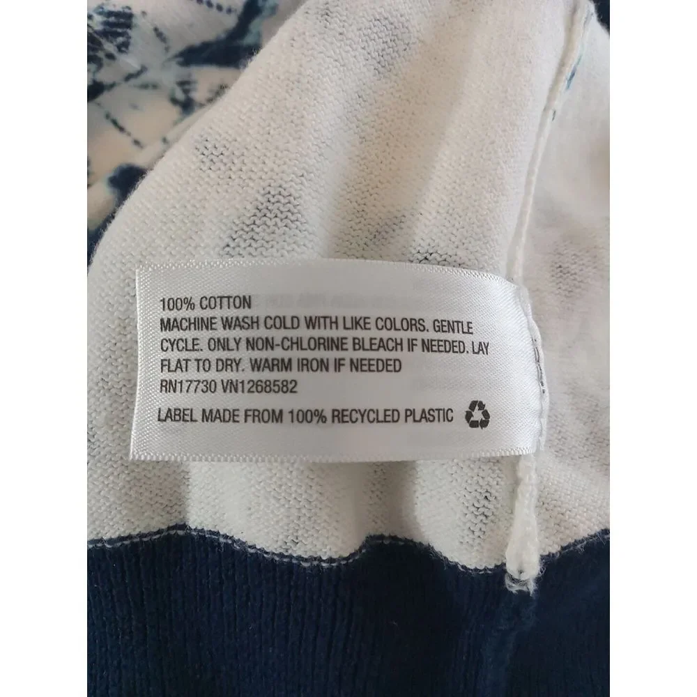 Thakoon Women Blue Pattern  Dye Diamond Button Down‎ Longsleeve Sweater Size L